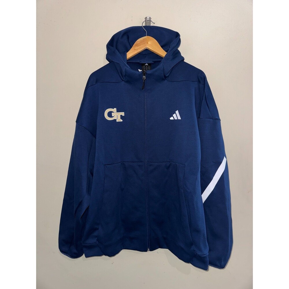 Mens XL adidas Georgia Tech Yellow Jackets Football Team Issue ZNE FZ Hoodie NEW